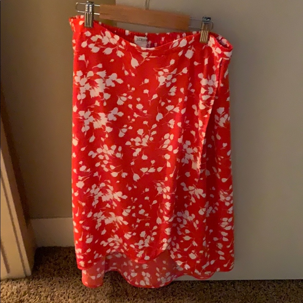 J Crew Midi Skirt with cross-over fabric detail